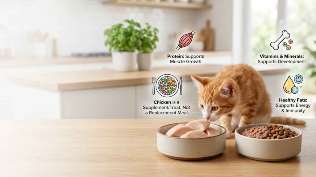 Kittens Eat Chicken