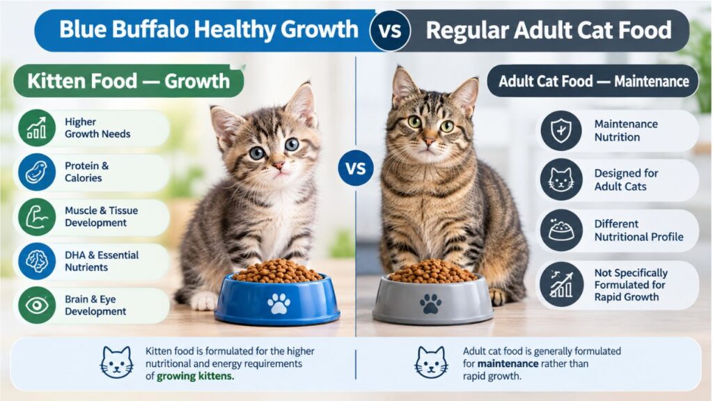 Blue Buffalo Healthy Growth vs. Regular Adult Cat Food